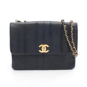 CHANEL Mademoiselle Shoulder Bag in Grained Calfskin Leather, Women's, Black